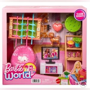 Mattel Barbie World Game Night Set with Pink and Green